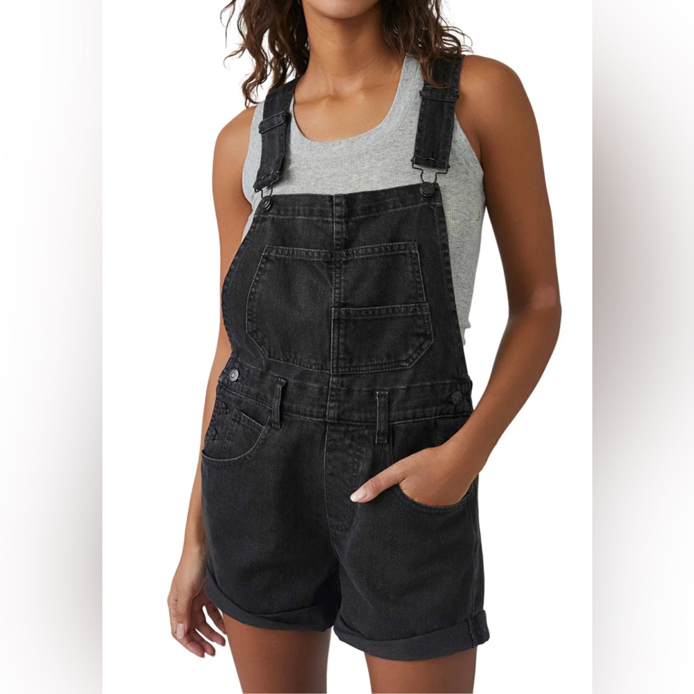 NWT Free People Black Overalls